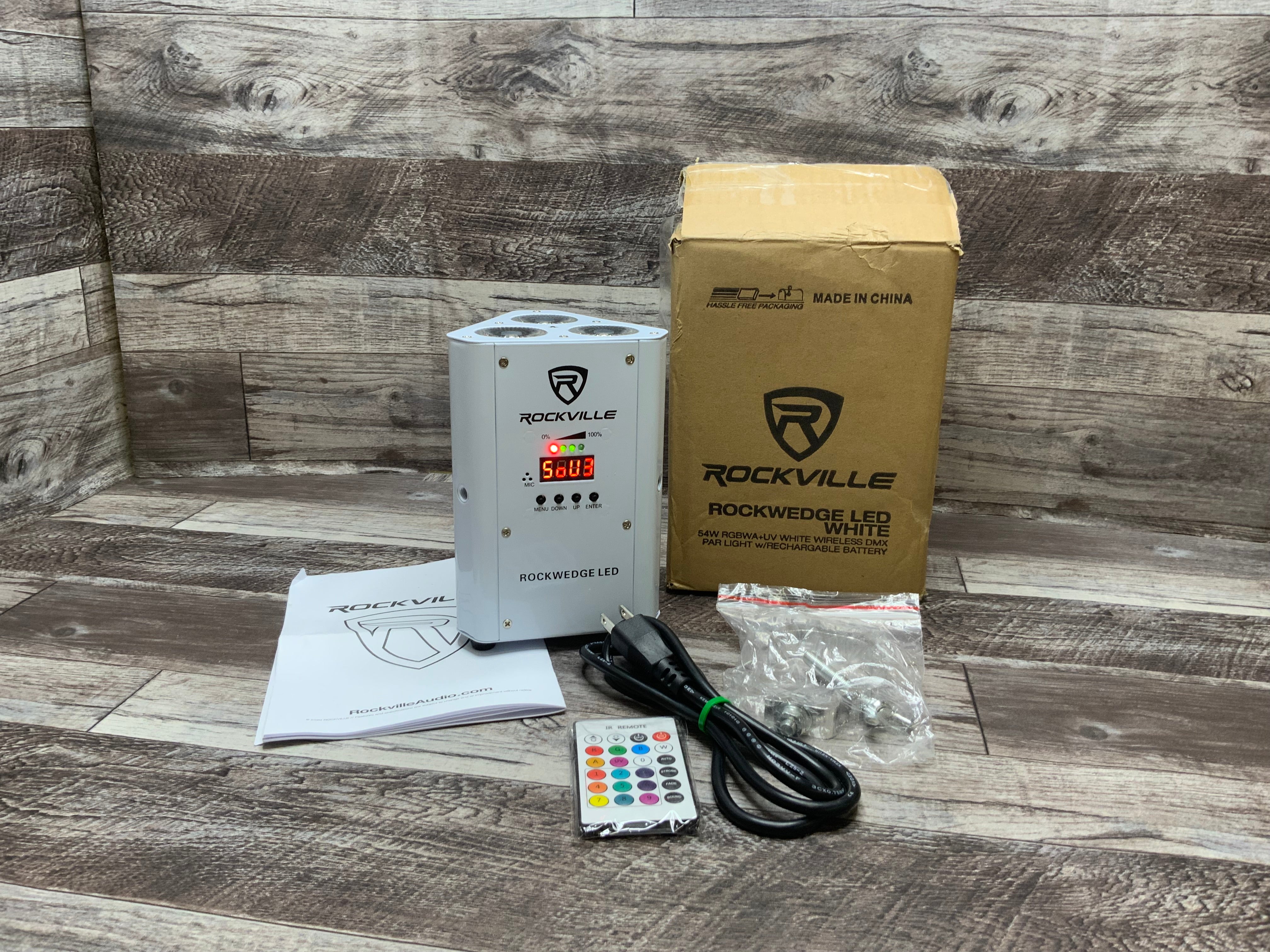 Rockville RGBWA+UV Rechargeable Wireless Wash DJ Up-Light in White (8072076263662)